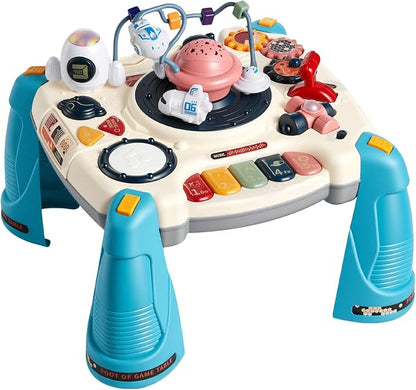 VEVOR Baby Spacecraft Musical Table Toys for Toddlers 6–18 Months, Learning Activity Desk with Space Theme & Soft-Glow Star Projector & 60+ Sound Sources, Toddler Learning Table, for Kids 6-18 Months