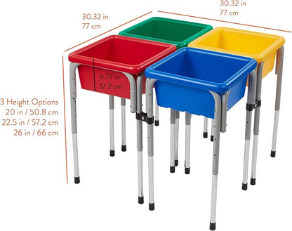 Back2School Express Adjustable Quad Sensory Tables with Lids, Children's Furniture, Primary