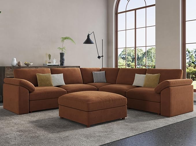 EASE MOOSE Sectional Modular Sofa,Luxury Comfty Deep Seat Couch for Living Room,Solid Wood Frame Sofa,Removable and Washable