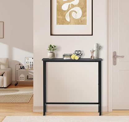 Narrow Console Table, 29.5" Small Entryway Table, Thin Hallway Tables, Slim Sofa Side Tables for Hallway, Living Room, Bedroom, Foyer, Dark Slate Grey