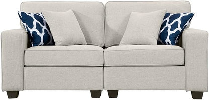 Legend Vansen Oversized Modular Sectional Sofa,U/L‑Shaped Reversible Couch with Ottoman,Deep Seat Plush Polyester Sofa for Living Room,6‑Seater,Cream
