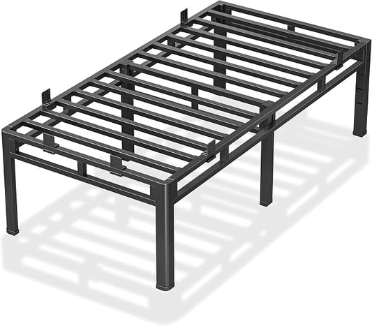 ROIL 20 Inch Twin XL Bed Frame, Metal Bed Frame & Box Spring 2 in 1 Platform with Round Corner Legs, 4000LBS Double Layer Bed Frame with Headboard Holes Mattress Baffles, Noise-Free Easy Assembly