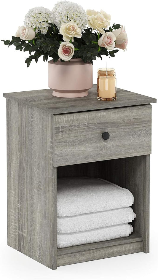 Furinno 219153GYW Lucca Nightstand, 2-Pack, French Oak Grey