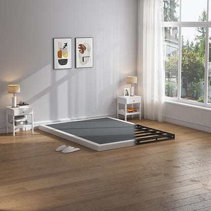 NHODIR Queen Box Spring 3 Inch Heavy Duty Box Spring Mattress Foundation, Metal Bed Base with Fabric Cover, Noise Free Easy Assembly