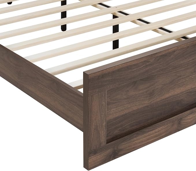 KISLOT 3 Pieces Bedroom Set, Wood Bed Frame with Upholstered Headboard & 2 Nightstands with Storage, Wooden Platform Mattress Foundation Farmhouse Bedroom Furniture Set