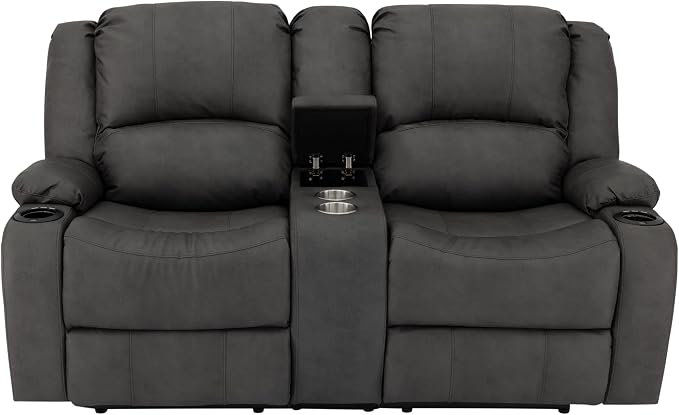 RecPro Charles 67" RV Wall Hugger Reclining Sofa | Gunmetal