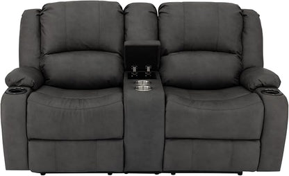 RecPro Charles 67" RV Wall Hugger Reclining Sofa | Gunmetal