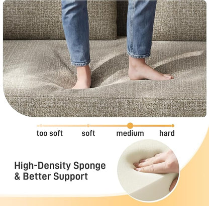 Curved Convertible Futon Sofa Bed,Modern Boneless Sleeper Couch,Curved Modern 3 Seater Cloud Couch