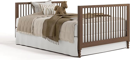 Storkcraft Rio 5-in-1 Convertible Crib and Toddler Guardrail – GREENGUARD Gold Certified, Toddler Bed Conversion Kit Included, Fits Baby Crib Mattress, Converts to Full Bed (Hazelnut)
