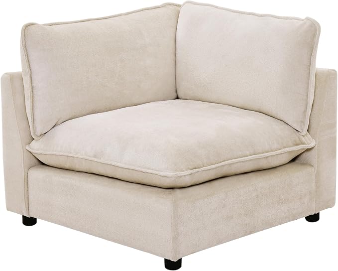 Iroomy Modular Sectional Sofa, Oversized Cloud Couch - Left Armrest Sofa Couch - Beige
