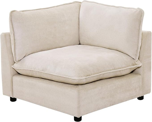 Iroomy Modular Sectional Sofa, Oversized Cloud Couch - Left Armrest Sofa Couch - Beige