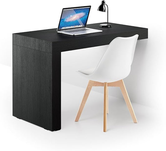 Mobili Fiver, Evolution Desk 47.2 x 23.6 in, Ashwood Black with One Leg, Made in Italy