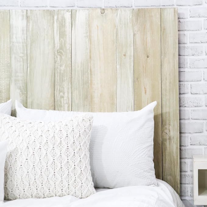 Barn Walls Sagewash Headboard, Farmhouse Design, Wood Headboard, Wash Finish, Floating Panels, Wall Mount, Adjustable Height, Easy Assembly, Twin Size