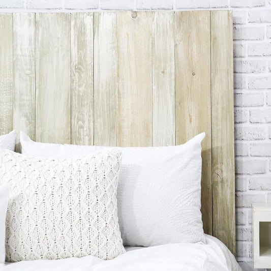 Barn Walls Sagewash Headboard, Farmhouse Design, Wood Headboard, Wash Finish, Floating Panels, Wall Mount, Adjustable Height, Easy Assembly, Full Size
