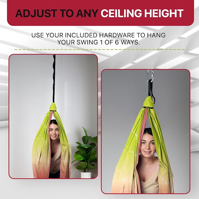 Indoor Sensory Swing for Kids or Outdoor – Holds 300lbs, Double-Layer, & 360° Swivel, Calming Compression Therapy Swing Hammock for Kids & Adults with All Hardware – Sensory-Motor Toys & Gifts