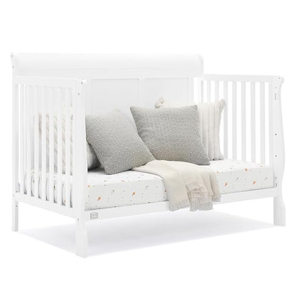 Simmons Kids Carter 6-in-1 Convertible Crib - Greenguard Gold Certified, Bianca White
