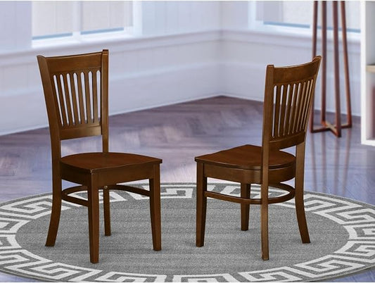 East West Furniture VAC-ESP-W Vancouver Kitchen Dining Chairs - Slat Back Wood Seat Chairs, Set of 2, Espresso