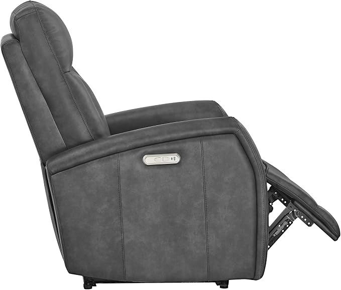 KISLOT Wall Hugger Power Recliner Chair with USB & Type-C Ports Faux Leather Recliner 135° Reclining Small Space Electric Sofa for RV Living Room Bedroom