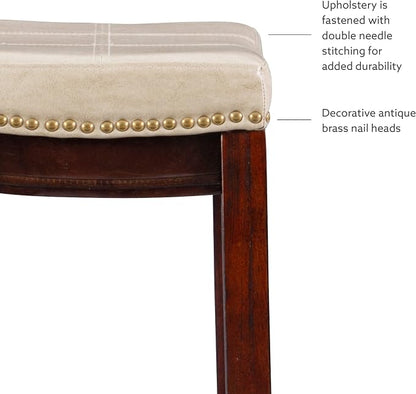 Linon Carson Cream Backless Bar Stool, Off-White