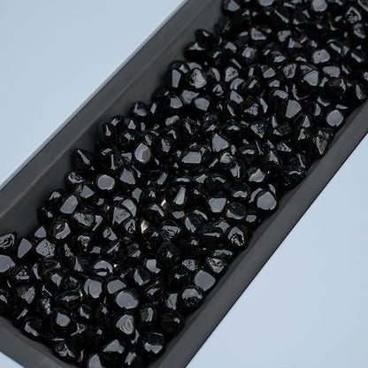 Onlyfire 10 lbs Fire Glass Diamonds 1 Inch, Reflective Fire Pit Glass Rocks for Propane & Natural Gas Fireplace, High Luster Multi-Faceted Stones, Onyx Black (Multicolor & Blends Available)
