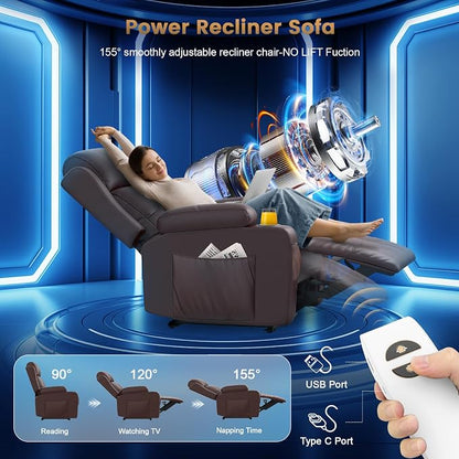 Recliner Sofa Set, Home Theater Seating with Massage, Loveseat Recliner Couch and 2 Recliner Single Chairs with USB, Wall Hugger Reclining Movie Theater Chair with Cup Holders, Drawer for Gaming Room