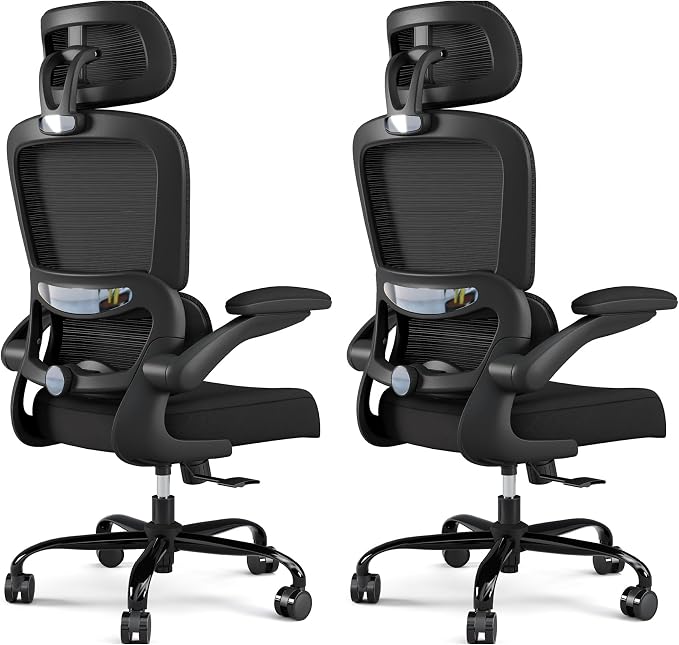 TRALT Office Chair Ergonomic Desk Chair, 330 LBS Home Mesh Office Desk Chairs with Wheels, Comfortable Gaming Chairs Pack of 2