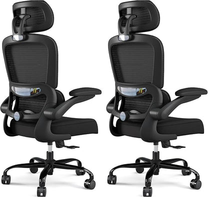 TRALT Office Chair Ergonomic Desk Chair, 330 LBS Home Mesh Office Desk Chairs with Wheels, Comfortable Gaming Chairs Pack of 2