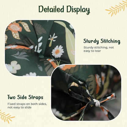 Double Egg Chair Cushion Replacement Waterproof for Outdoor Patio Hanging Basket Egg Chairs Cushion, 59x43-Inch Thickened Cotton Large Double Eggs Swing Chair Cushions, Black Peony