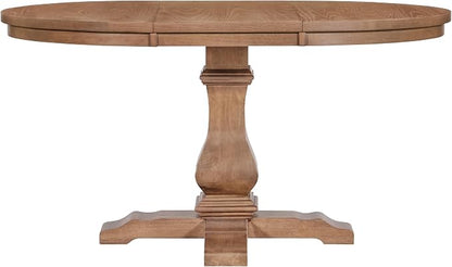 Christopher Knight Home Tokin Extendable Dining Room Table for 6, Wooden Round Expandable Kitchen Table, Vintage Oval Dining Table for Dining Room Kitchen, Walnut