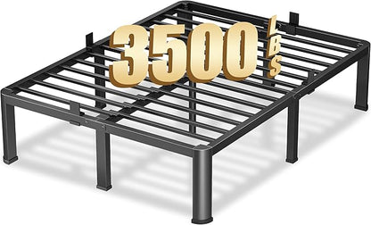 VIPSHOW 12 Inch Queen Heavy Duty 3500 lbs Bed Frame with Round-Corner Legs & Anti-Squeak Design – Quick Assembly Metal Platform, No Box Spring Needed