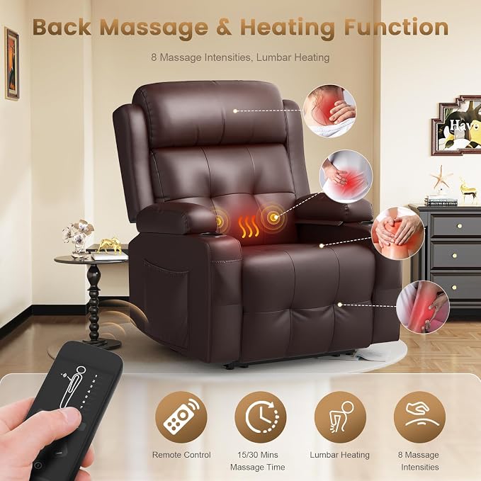 Recliner Sofa Set, Home Theater Seating with Massage, Loveseat Recliner Couch and Recliner Single Chair with USB, Wall Hugger Reclining Movie Theater Chair with Cup Holders, Drawer for Gaming Room