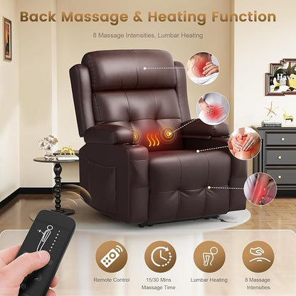 Recliner Sofa Set, Home Theater Seating with Massage, Loveseat Recliner Couch and 2 Recliner Single Chairs with USB, Wall Hugger Reclining Movie Theater Chair with Cup Holders, Drawer for Gaming Room