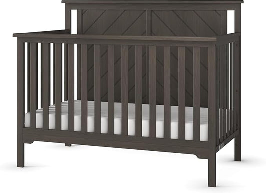Child Craft Hampton Flat Top 4-in-1 Convertible Crib, Baby Crib Converts to Day Bed, Toddler Bed and Full Size Bed, 3 Adjustable Mattress Positions, Non-Toxic, Baby Safe Finish (Dapper Gray)