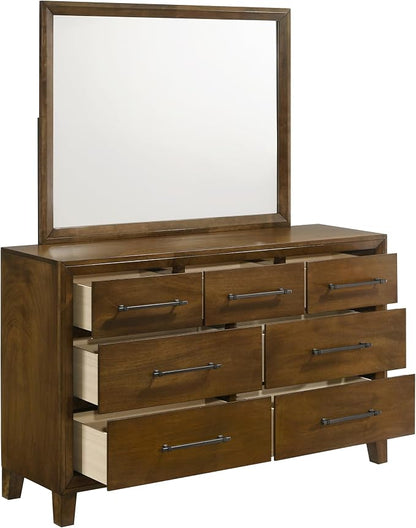 New Classic Furniture Ballard 5-Piece Wood Cal King Bedroom Set with 2-Nightstands, Walnut Brown