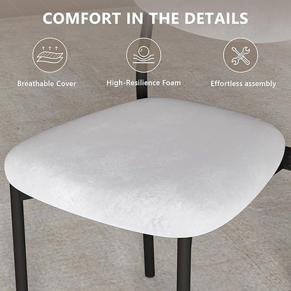 Einhomn Upholstered Dining Chairs Set, Modern Stackable Dining Room Chairs with Soft Velvet Backrest, Kitchen Chairs with Sturdy Metal Legs for Living Room, Restaurant, Set of 6,Light Grey