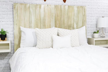 Barn Walls Sagewash Headboard, Farmhouse Design, Wood Headboard, Wash Finish, Floating Panels, Wall Mount, Adjustable Height, Easy Assembly, Full Size