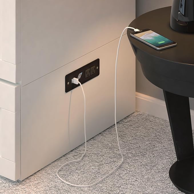 AFI, Southampton Murphy Bed Chest Queen with 6" Mattress, Storage Drawer & Built-in USB Charger, White