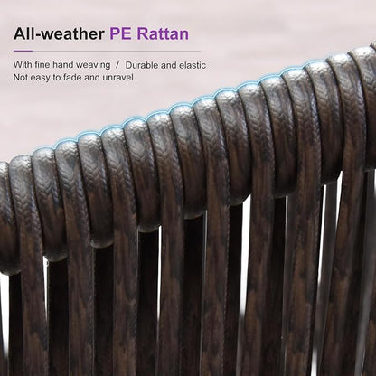 PURPLE LEAF 13 Pieces Outdoor Dining Set Patio Table and Chairs Set Aluminum Rattan Wicker Patio Furniture Set for Lawn Porch Deck Teak