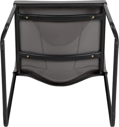 Flash Furniture Hercules Series Contoured Stacking Chairs for Waiting Rooms and Offices, Ergonomic Lobby Chairs with Curved Back, Set of 5, Gray