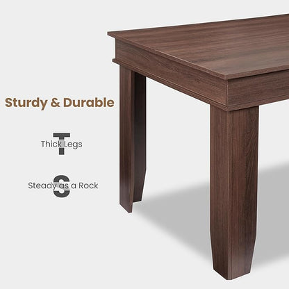 GarveeHome Farmhouse Dining Table for 6-8 People, 71 in Long Kitchen Tables with Wooden Sturdy Frame, 6 ft Large Rectangular Dinner Table for Dining Room, Kitchen (Brown, 71" Non-extendable)