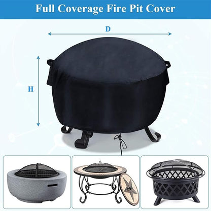 Customized Fire Pit Cover for Outdoor Firepit Rectangular/Round, Personalized Heavy Duty Waterproof Cover for Gas Fire Pit Table/Fireplace/Propane Firepit/Bonfire Fire Stove/Patio Fire Bowls