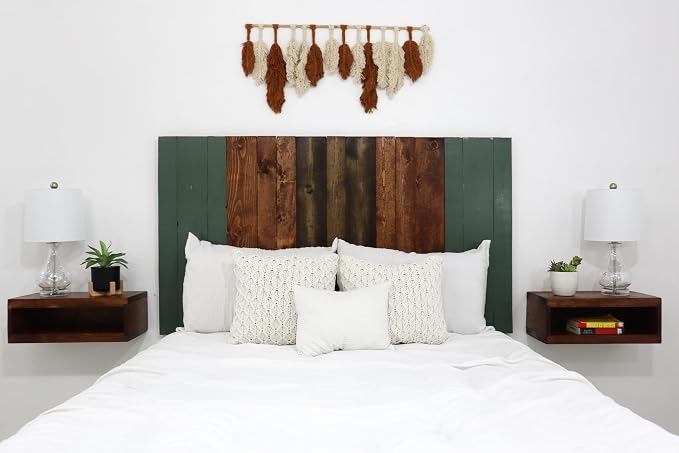Barn Walls Forest Path Mix Headboard King Size, Hanger Style, Handcrafted. Mounts on Wall. Easy Installation
