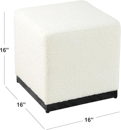 HomePop 16" Cube Ottoman - Cream Boucle