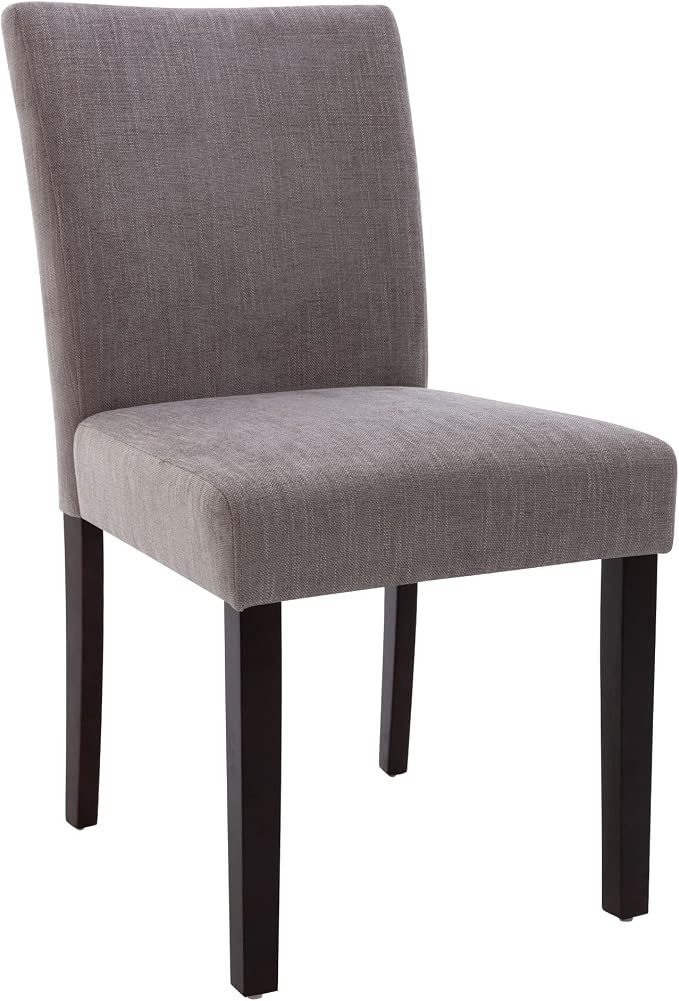 Watson & Whitely Modern Upholstered Dining Chairs, Set of 6, Dark Grey | Fabric Upholstery, Solid Wood Legs, Low Back, Modern Armless Parsons Style, for Kitchen, Dining Room, Restaurant