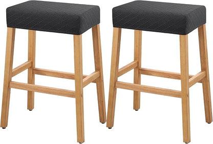 YISUN Stool Covers Rectangle - 2 Pack Stretch Waterproof Saddle Seat Cover Counter Bar Stools Bar Chairs Covers Kitchen Island Chairs Cushion Protector
