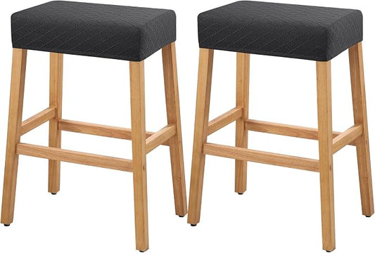 YISUN Stool Covers Rectangle - 2 Pack Stretch Waterproof Saddle Seat Cover Counter Bar Stools Bar Chairs Covers Kitchen Island Chairs Cushion Protector