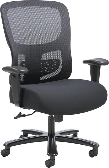 HON Sadie Big and Tall Ergonomic Office Chair with Mesh Back, Adjustable Lumbar Support and Arms, High Back Desk and Computer Chair for Home Office or Workstation, 350 lb. Weight Capacity, Black