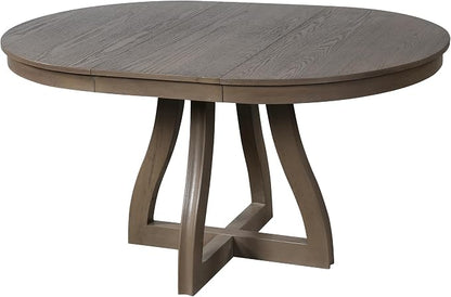 LUMISOL 42"-58" Extendable Round Dining Table for 4-6, Farmhouse Kitchen Table with 16” Middle Leaf and Curved Table Legs for Kitchen, Dining Room, Apartment, Espresso