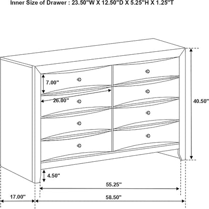 Coaster Home Furnishings Briana Transitional 5-Piece Bedroom Set Queen Size Storage Bookcase Bed Frame 56-inch Headboard Black 202701Q-S5