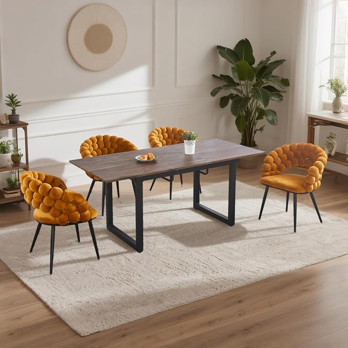 Extendable Dining Table for 4-8 People,70.86''Modern Space-Saving Kitchen Table with Metal Legs,Rectangle Folding Conference Meeting Table for Living Meeting Room Kitchen,Walnut